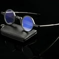 thumbnail image 2 of Folding Reading Glasses Blue Light Blocking Round Pocket Reader w/ Keychain Box, 2 of 4