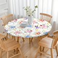 thumbnail image 3 of Pioneer Flower Floral Print Pattern Round Fitted Tablecloth with Elastic Edge,Dining Table Cover Waterproof,Outdoor Round Tablecloth for Camping,Dining,Indoor and Outdoor, 3 of 7