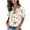 Khaki, variant on Staron Women's Casual Loose Short Sleeve Button Down Shirt Blouse Printed Floral Comfortable Fashion Top with Pockets, Khaki XXL