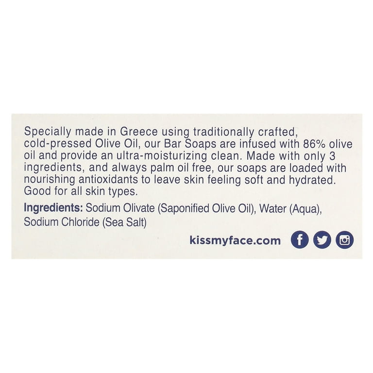 Kiss My Face, Olive Oil Soap, 8 oz, Fragrance Free, Vegan, Super
