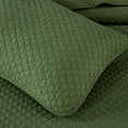 thumbnail image 4 of Chezmoi Collection Avon Diamond Geometric Solid Cotton Lightweight Quilt for All Seasons, 3-Piece Quilt Set, King, Loden Green, 4 of 9