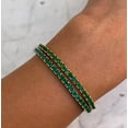 thumbnail image 4 of 14K Lab Emerald Tennis Bracelet,14K Gold Emerald Bracelet,14k Prong Set Emerald Tennis Bracelet,Emerald Layering Bracelet For Women Gift For mum, 4 of 6