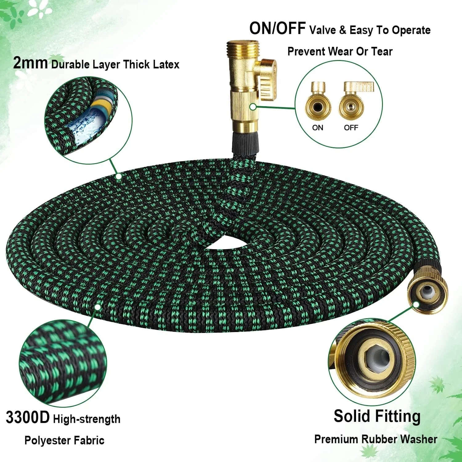 25ft Expandable Garden Hose with Brass Fittings photo 6