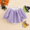 thumbnail image 4 of Jkety Girl Clothes Halloween Baby Girl Clothes Long Sleeve Romper Jumpsuit Bodysuit Christmas Outfits(Light Purple,6-12 Months), 4 of 5