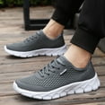 thumbnail image 2 of Mens Sneakers Male Men's Slip On Sneakers Men Summer Lightweight Breathable Mesh Shoes Running Shoes Mesh Shoes Lace Up Large Size Casual Sneakers(Dark Gray,US 9), 2 of 7