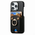 thumbnail image 2 of Étui pour FOXDOCK iPhone 15 Pro, Cuir, Anneau Ourson, Porte-Cartes, 2 of 4