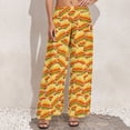 thumbnail image 5 of Palazzo Pants for Women, Hot Dogs Comfy Womens Wide Leg Baggy Pants, Casual Lounge Pants for Women Travel Vacation Outfits, 5 of 5