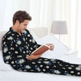 thumbnail image 6 of Yiaed Daisies Flowers Print Men’s Pajamas Set - Long Sleeve Button Down Sleep Shirt and Pajama Bottoms Sleepwear Set Mens Pjs Sets Men's Pajama Bottoms-X-Large, 6 of 7