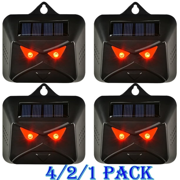 Animal repellent, solar predator eye night animal deterrent device