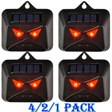 Animal repellent  solar predator eye night animal deterrent device  outdoor waterproof with red LED light  night guard animal repellent to scare away coyote skunk raccoon deer/1PCS