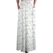 Doublju Women's Flowy Flared Comfy Maxi Skirt (Plus Size Available)