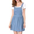 thumbnail image 1 of INSPIRE CHIC Robe Salopette Mini Mignonne pour Femmes à Bretelles d'Épaule Ajustables L Bleu Pâle à Pois, 1 of 8