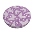 thumbnail image 1 of Balery Purple Butterflies Floral Fundas de asiento para taburete de bar redondo de tela de terciopelo ajustables que protegen de arañazos y manchas para sillas de 14 a 17 pulgadas.-14 inch, 1 of 7