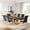 Gold Black Table & Gold Balck Chair, variant on 69" Modern Faux Marble Dining Table Set for 6, Stainless Steel Dining Table with 6 Upholstered High-Back Dining Chairs, Dining Room Kitchen Apartment Furniture