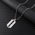 thumbnail image 3 of Jinsinto Punk Rock Stainless Steel Razor Blade Tag Pendant Wheat Chain Necklace, 3 of 5
