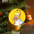 thumbnail image 6 of Simpsons Circular Ceramic Pendants Christmas Tree Decorations Hanging Ornaments Xmas Round Ornaments 4 Pcs, 6 of 8
