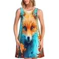 thumbnail image 1 of Fotbe Fiery Red Maple Leaf Fox Vestido de Verano sin Mangas para Mujer – Vestido Midi Línea A, Estilo Camiseta Floral, Vestido Playero Casual y Fluido, 1 of 7