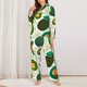 thumbnail image 2 of Fotbe Green Avocado Conjunto de Pijama de Manga Larga para Mujer con Estampado, Ropa de Dormir de 2 Piezas, Conjunto de Casa Suave y Cómodo con Bolsillos-Medium, 2 of 7