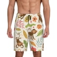 thumbnail image 1 of Balery Monkeys in the Jungle Pantalones cortos de pijama de punto de algodón para hombre con cinturilla y bolsillos-Large, 1 of 6