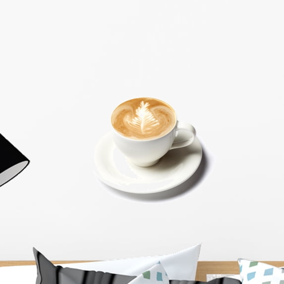 Barista Coffee Cup over Wall Decal by Wallmonkeys Peel and Stick Graphic (18 in W x 12 in H) WM4688