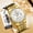 All Gold - White, variant on Business Casual Steel Belt Log Luminous Waterproof Quartz Watch