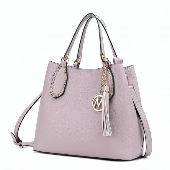 MKF Collection Lana Vegan Leather Women's Hobo Bag, Trendy Shoulder Purse Handbag by Mia K - Lavender