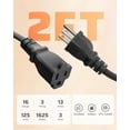 thumbnail image 2 of Cable de extensión DEWENWILS, 2 pies, 16 AWG, SJTW, resistente a la intemperie, paquete de 3, 2 of 7