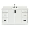 thumbnail image 2 of Ariel Kelly 61 Inch Single Rectangle Sink Bathroom Vanity With Pure White Quartz Countertop 1.5 Inch Edge In White, 2 of 12