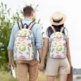 thumbnail image 6 of Naloa Canvas Backpack for Men Women Easter Egg3 Print Rucksack Casual Travel Daypack Large and Small Durable College Tote Satchel Bookbag for Teens, 6 of 8