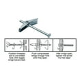 thumbnail image 5 of CRL 70221-XCP50 CRL Flat Head 1/8" x 2" Toggle Anchors - pack of 50, 5 of 5