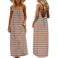 thumbnail image 2 of PNTUTB Summer Women's Fashion Striped Casual Loose Comfortable Sleeveless Backless Spaghetti Strap Maxi Dress, 2 of 6