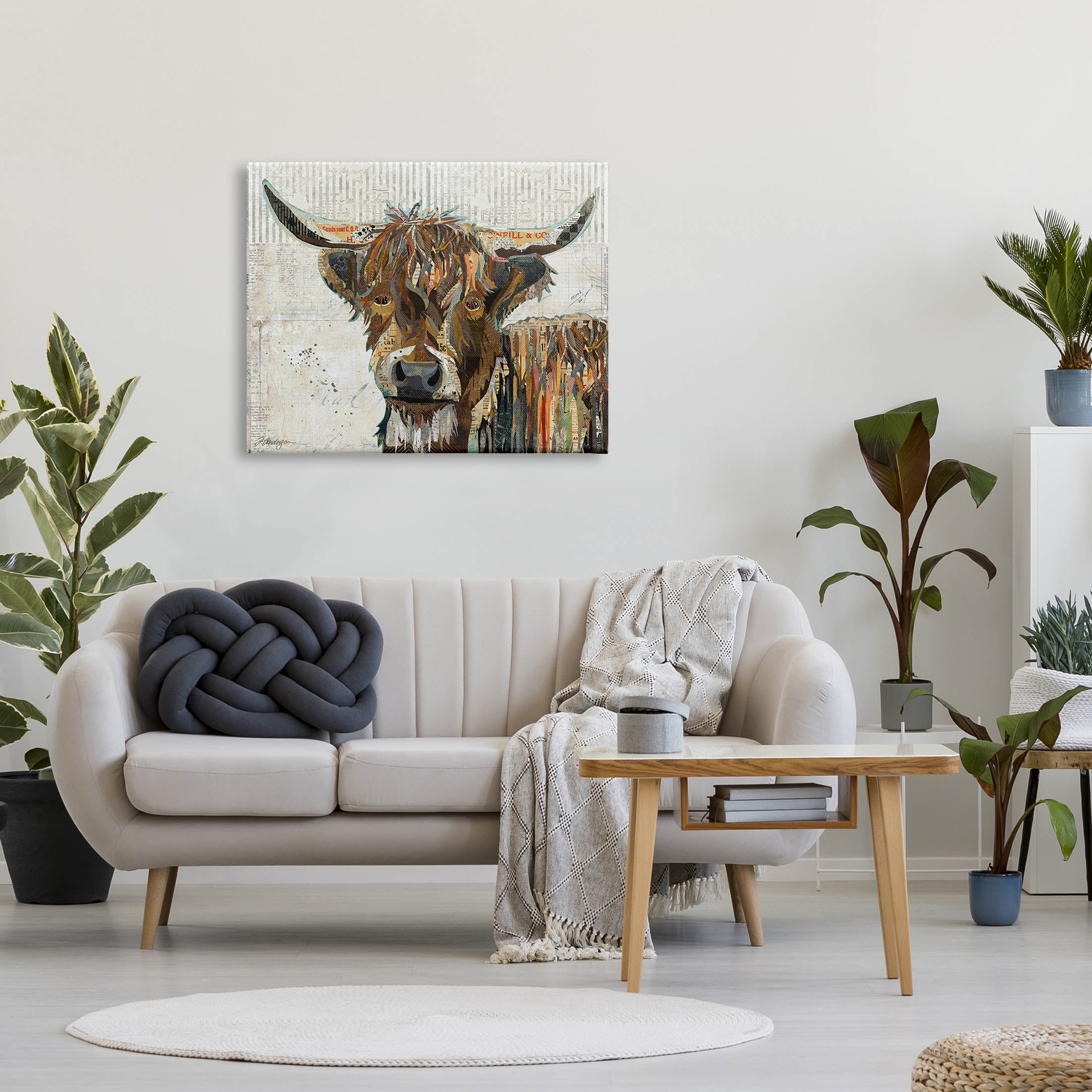 Stupell Industries Highland Cattle Cow Collage Portrait Graphic Art Gallery Wrapped Canvas Print Wall Art, Design by Traci Anderson