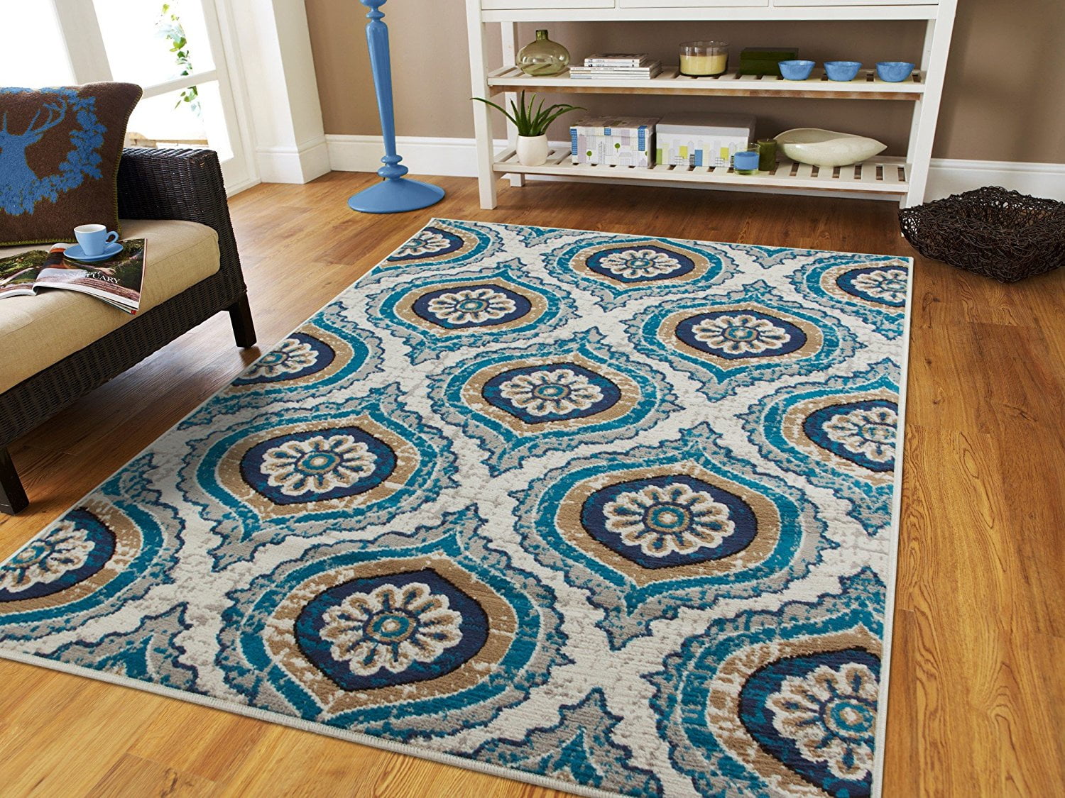 blue rugs for dining room