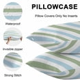 thumbnail image 5 of Throw Pillow Covers 16x16 Inch Set of 2, Sage Green Blue Striped Waterproof Outdoor Pillow Covers, Farmhouse Sage Green Stripes Decorative Cushion Pillowcases for Couch, Sofa, Bed, Garden, Patio, 5 of 9