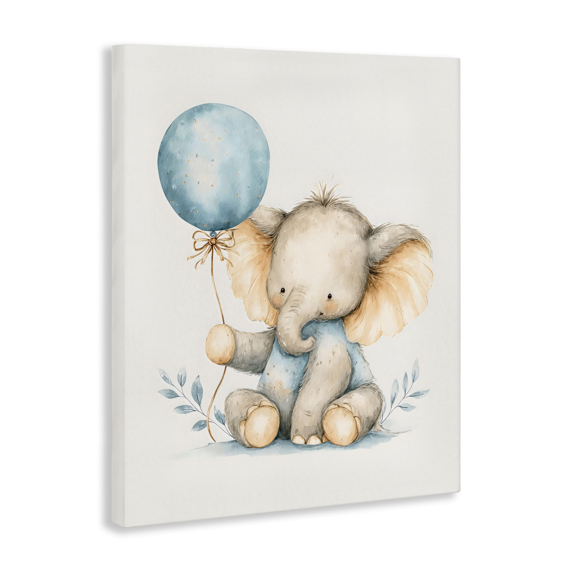 Stupell Industries Watercolor Nursery Elephant Canvas Wall Art, design by LSR Design Studio