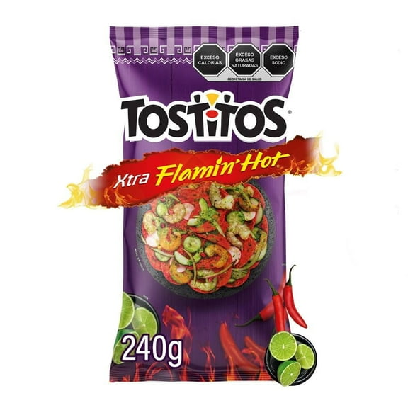 Botana Tostitos Xtra Flamin' Hot sabor queso chile y limón 240 g