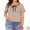 Camel, variant on Women's Plus Blouse Sweetheart Neck Contrast Trim Tie Knot Short Sleeve Tee 4X Black