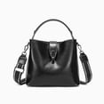 thumbnail image 2 of Bolso de cubo de cuero de cera de aceite Real para mujer, bolso de mano informal y Simple, bolso de gran capacidad para mujer, bolso de mano cruzado de moda, 2 of 5