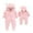 Pink, variant on Warm Hooded Baby Romper Jumpsuit With Adorable Ears Soft Cozy Winter Outfit For Toddler Boy Pink,0-3 Months