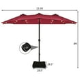 thumbnail image 2 of Patiojoy 15' Outdoor LED Patio Double-Sided Umbrella w/Base Burgundy, 2 of 5