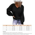 thumbnail image 5 of Jersey con cuello en V para mujer, suéter de manga larga de Color puro, suéter femenino transpirable amigable con la piel a la moda, 5 of 5