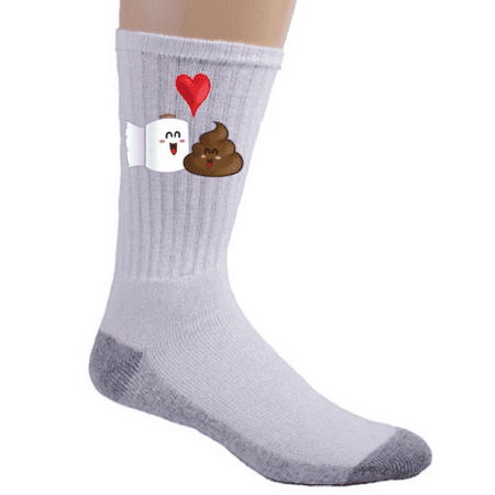 Best Friend Poop Poop and Toilet Paper in Love Funny Logo - Crew (Best Socks To Wear With Birkenstocks)