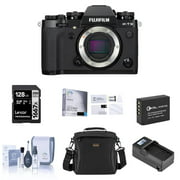 Fujifilm X-T3 Mirrorless Digital Camera Body (Black, USB Charging) Bundle with 128GB SD Card, Bag, Screen Protector, Extra Battery, Smart Charger, Cle