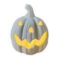thumbnail image 2 of Ceramic Pumpkin Ornament | White Hollow Openwork Christmas Pattern | LED Lighted Festive Decor | Quirky Holiday Table Centerpiece | Durable Easy-to-Clean Material | 1 Piece, 2 of 9