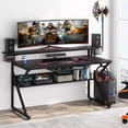 Tribesigns 47in Gaming Desk with Storage, Monitor Stand, CPU Stand ...