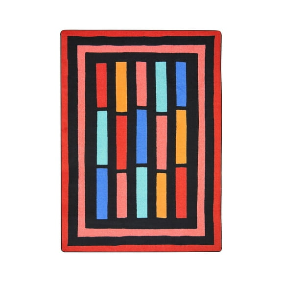 Joy Carpets Kid Essentials Teen Traffic Jam Rectangle Area Rug 3'10" x 5'4" Red