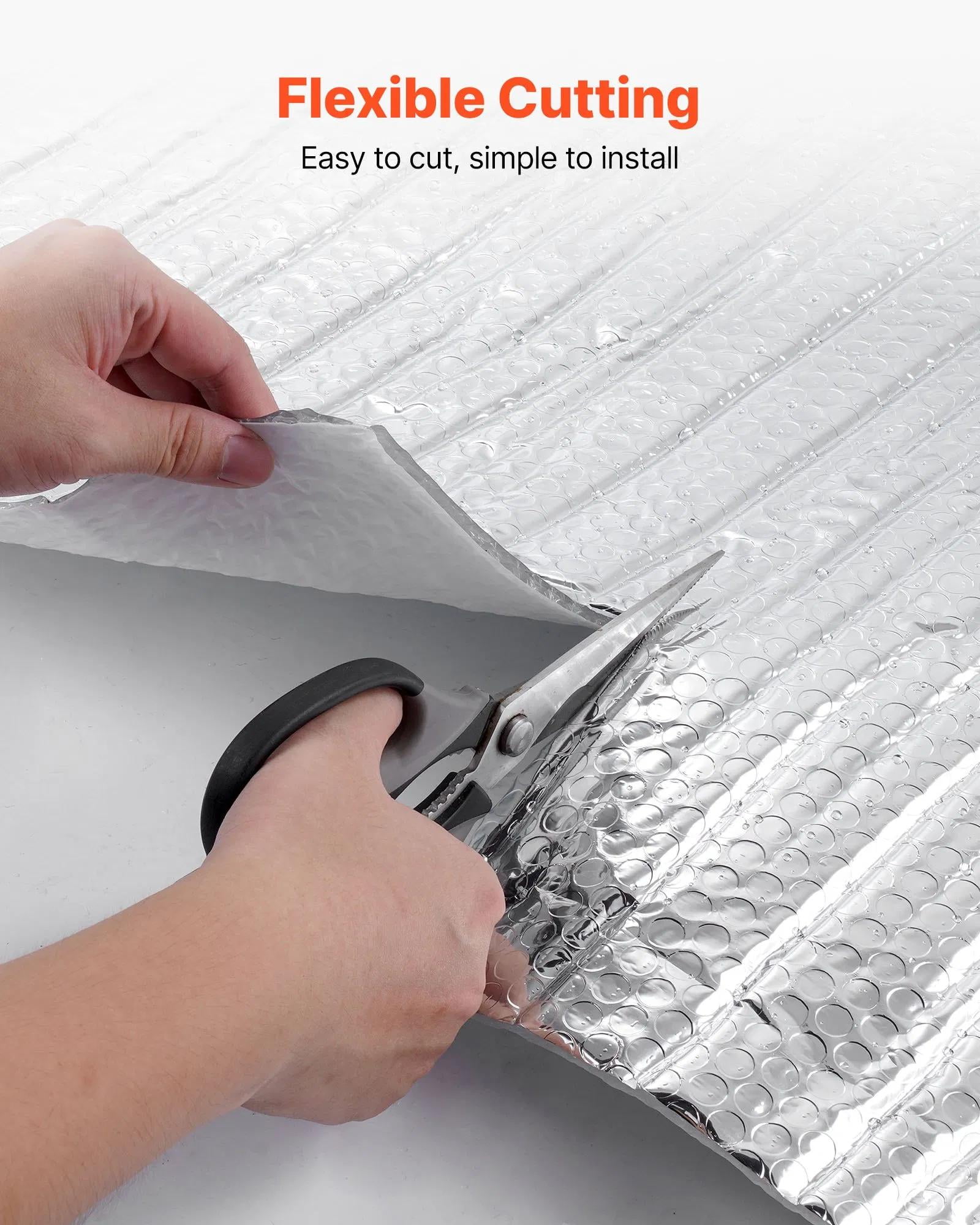Double Reflective Insulation Sheet, 16Pcs Double Sided Aluminum Foil Radiant Barrier, Dual Layer Air Bubble Heat Reflective Shield, Thermal Insulation Rolls for Garage Door Window RV Roof