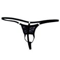 thumbnail image 3 of untoiry Men's Open Front Breathable G-String Underwear Pouch Brief Thong Black, 3 of 9