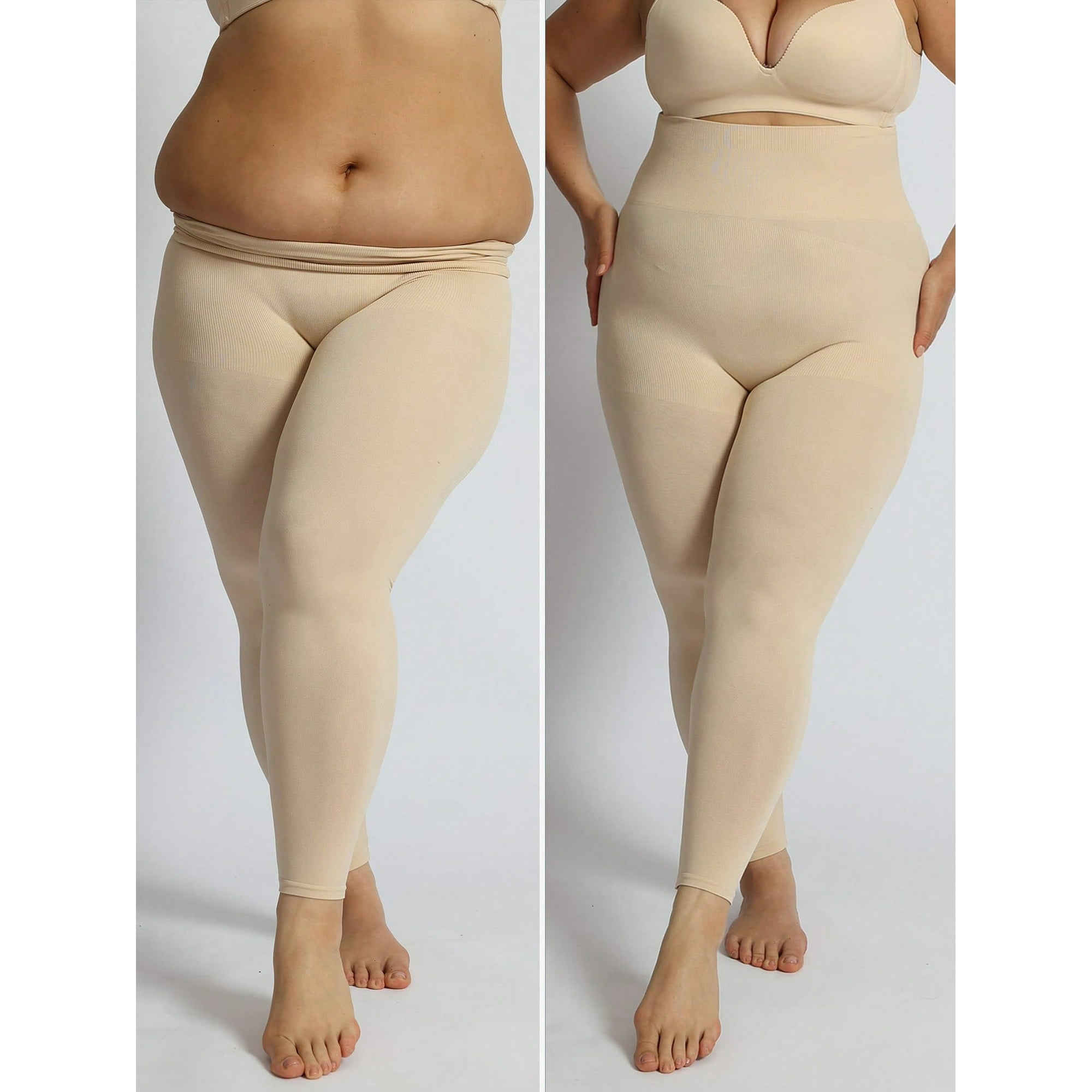 1Pc Women s Plus Size High Waist Control Butt Lifting Thigh Slimmer Shapewear Leggings For Base Layering Walmart