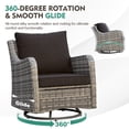 thumbnail image 5 of MEISSALIVVE Outdoor Patio Furniture Set with Swivel Chair, 10 Pieces Patio Conversation Set, Patio Sectional Furniture Set with 2 Three-seat sofa, 2 Fixed Single Chair and Coffee Table (Black), 5 of 9